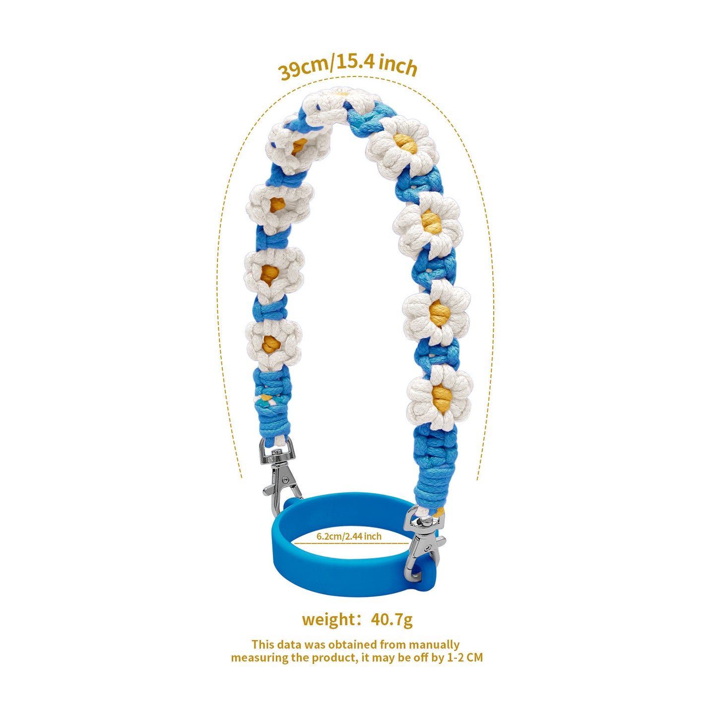 Woven Daisy Water Bottle Strap