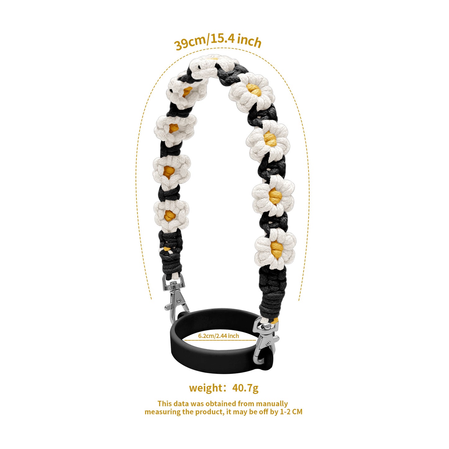 Woven Daisy Water Bottle Strap