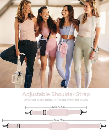 Matching Water Bottle Carrier Pouch with Phone Pocket & Adjustable Strap