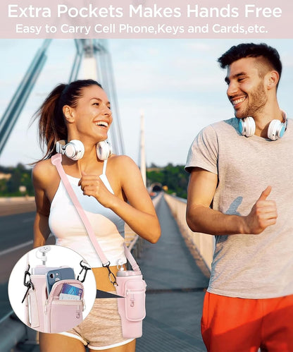 Matching Water Bottle Carrier Pouch with Phone Pocket & Adjustable Strap