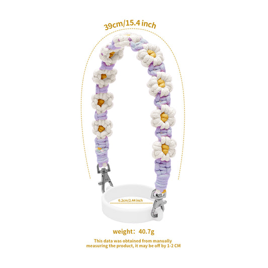 Woven Daisy Water Bottle Strap